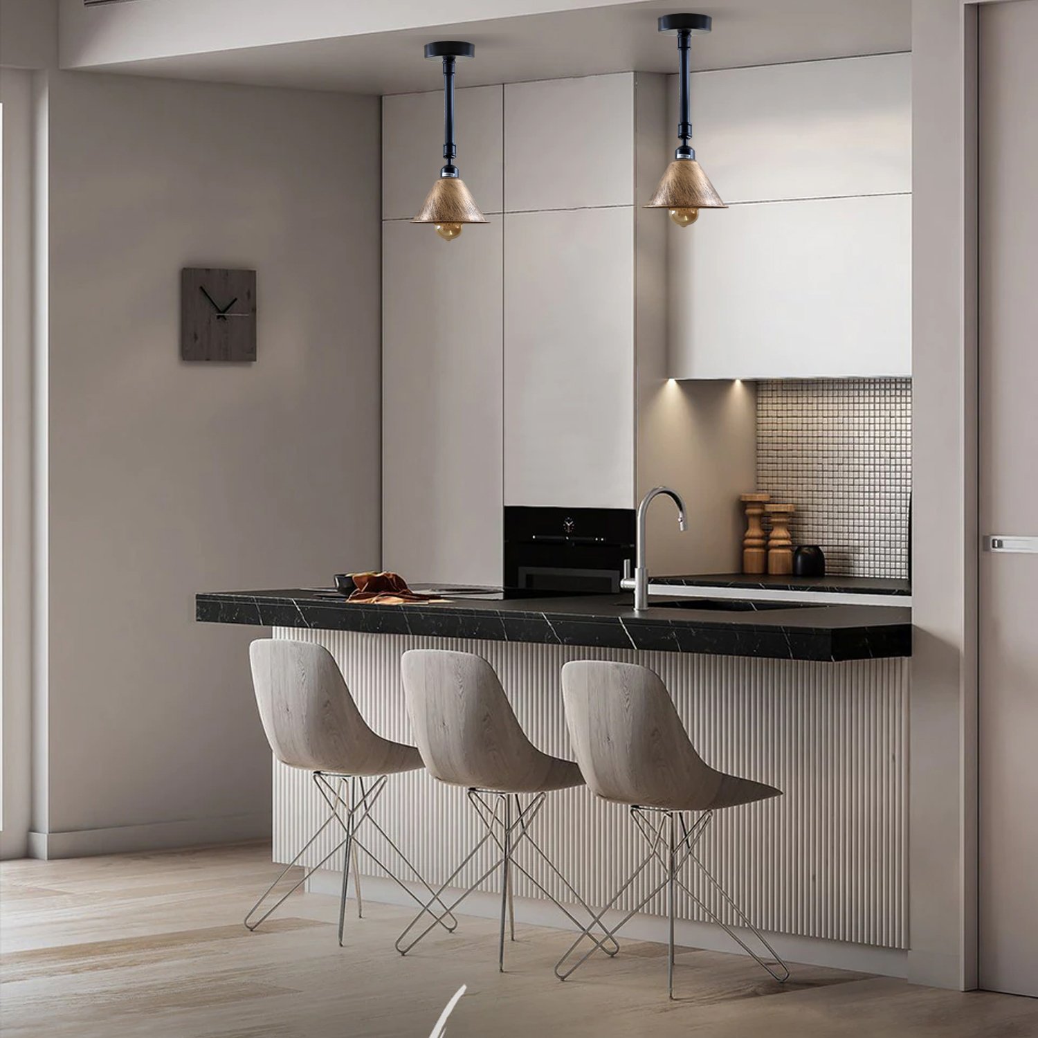 Brushed Copper Metal Lampshade with vintage industrial design, showcasing its durable iron construction and rust color finish.