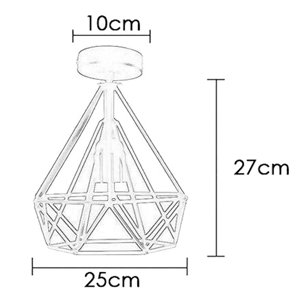 Modern Cage Ceiling Light fitting in blue, green, and gold, showcasing an Edison-style bulb, perfect for dining rooms and various spaces.