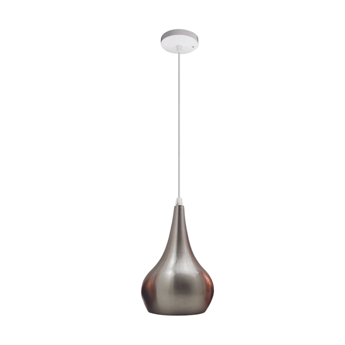 Ceiling Satin Nickel Colour Pendant Lamp showcasing a retro industrial design with a sleek finish, perfect for modern and vintage interiors.