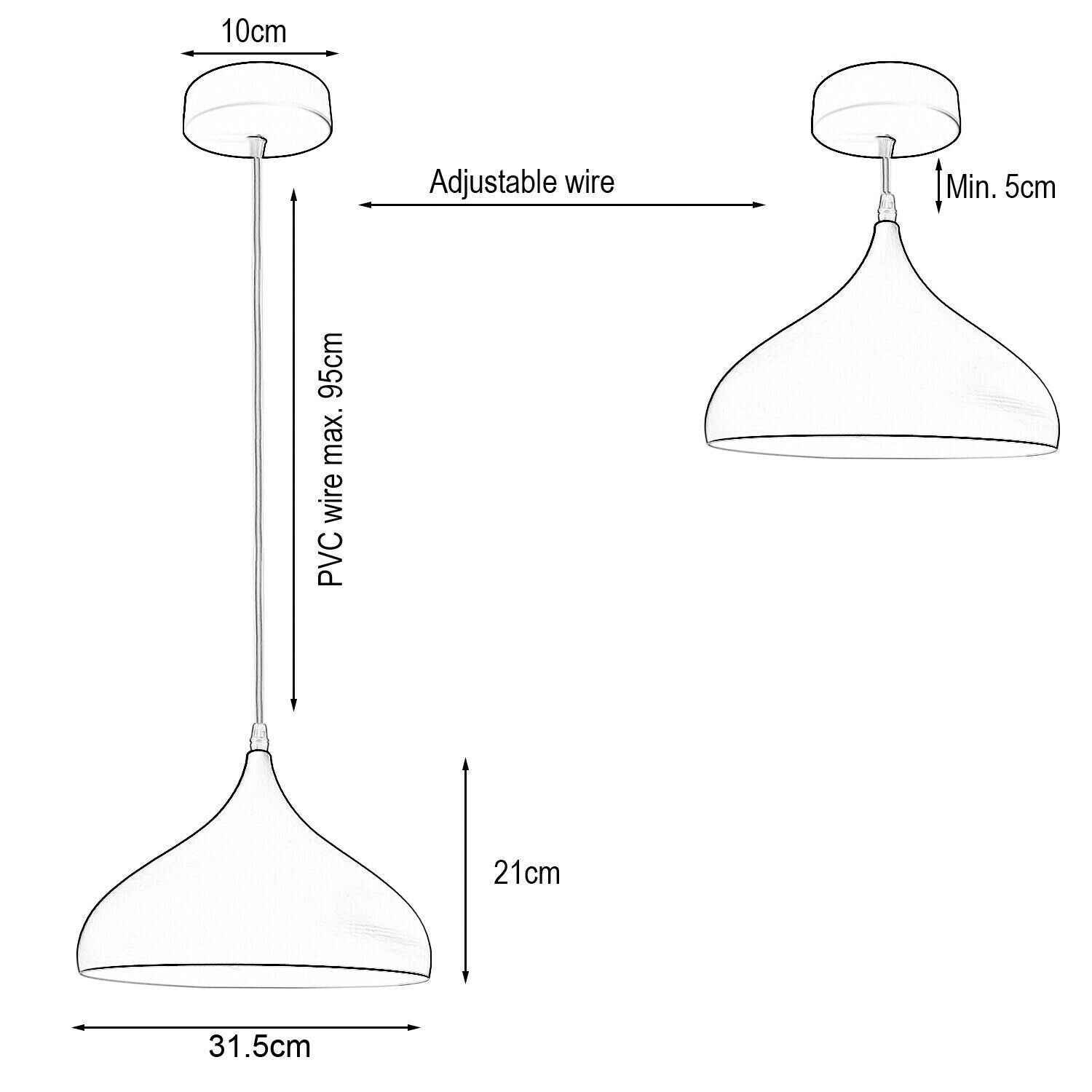 Ceiling Teardrop Pendant Light Shade Dome in Burgundy and Cyan Blue, showcasing a sleek dome design with a modern finish.