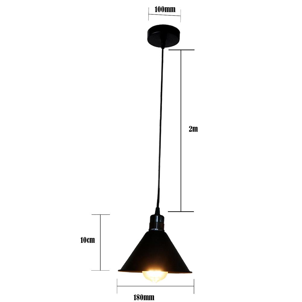 Cone Vintage Ceiling Pendant Lamp Shade in black finish, showcasing its elegant design and industrial style.