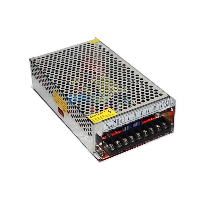 DC 12V 16.6 Amp Switching Power Supply for LED strips and CCTV, featuring a compact and enclosed design for safety.