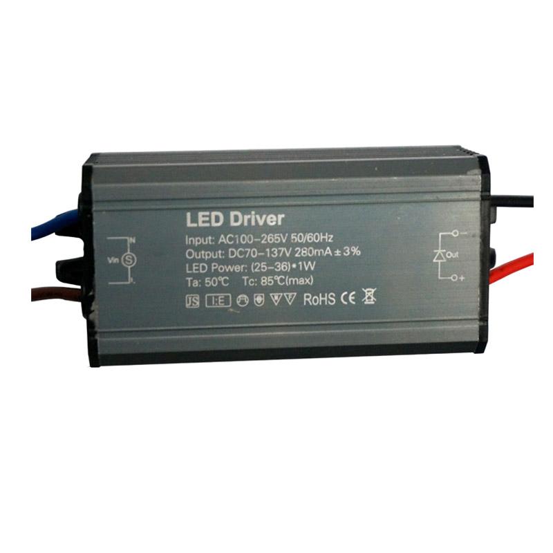DC 50-91V 18-24W Constant Current LED Transformer with aluminum casing and waterproof design.