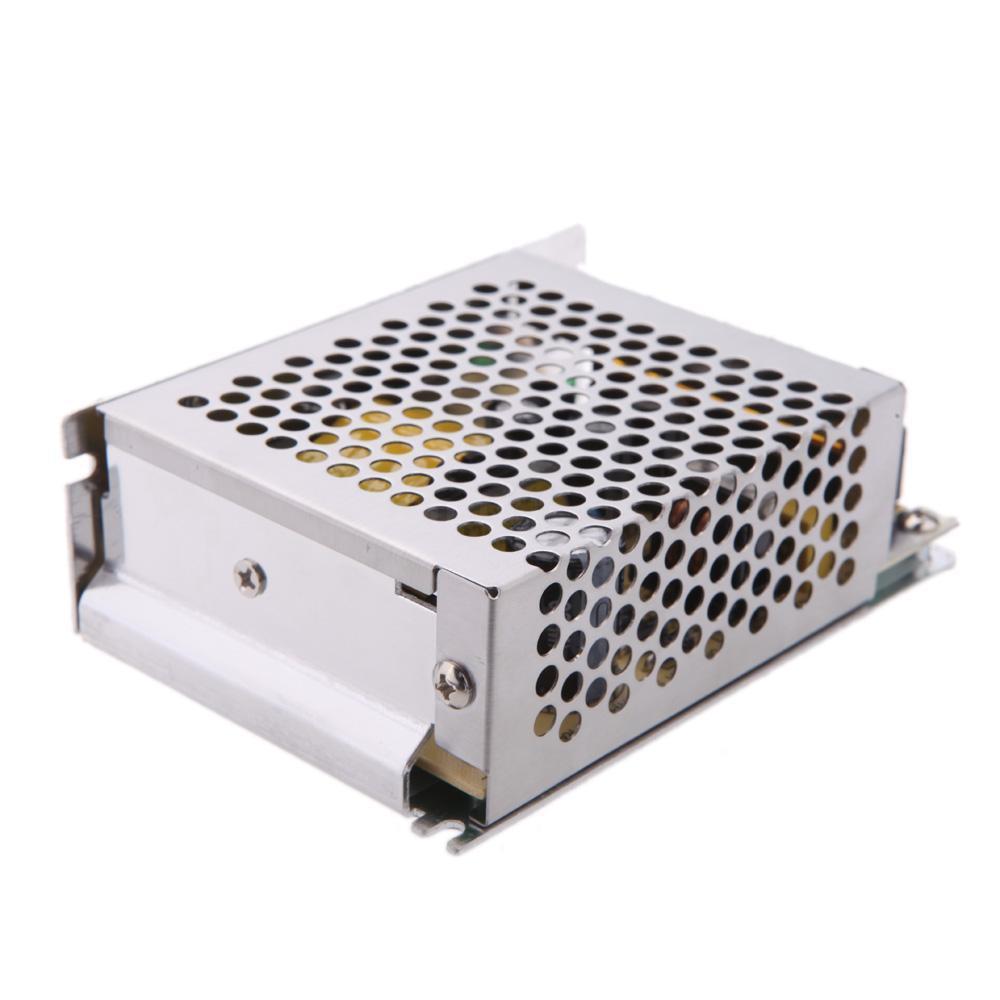 DC12V 30W LED transformer with universal input and enclosed design for safety.