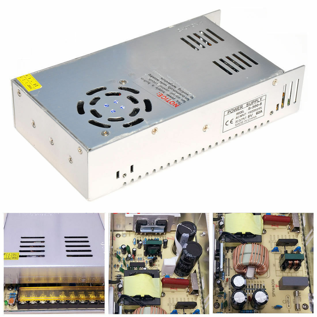 DC5V LED Driver Power Supply Transformer with metal case, designed for LED strips and MR16 applications, showcasing its robust and durable design.