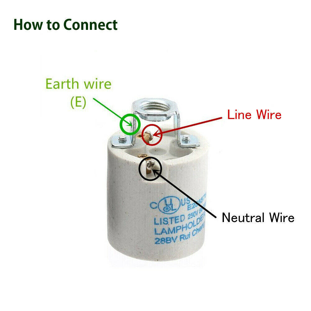 E26 Bulb Socket Ceramics Lamp Holder in satin nickel finish, showcasing its vintage design and compatibility with E26 bulbs.