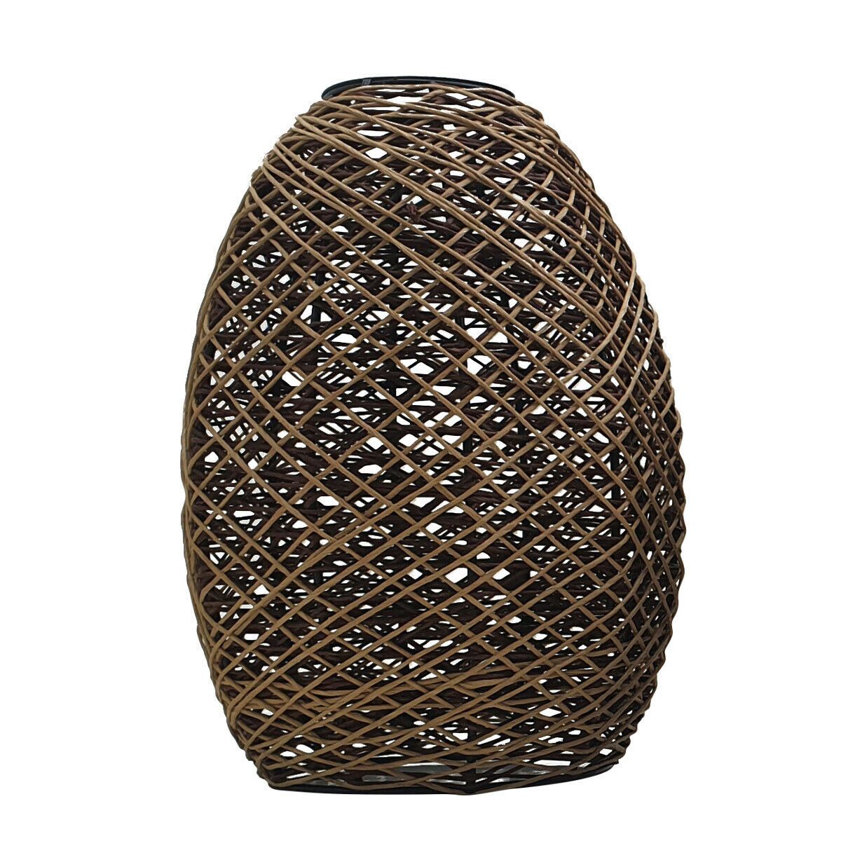 Easy Fit Lampshade in woven rattan design, brown color, perfect for ceiling lighting.