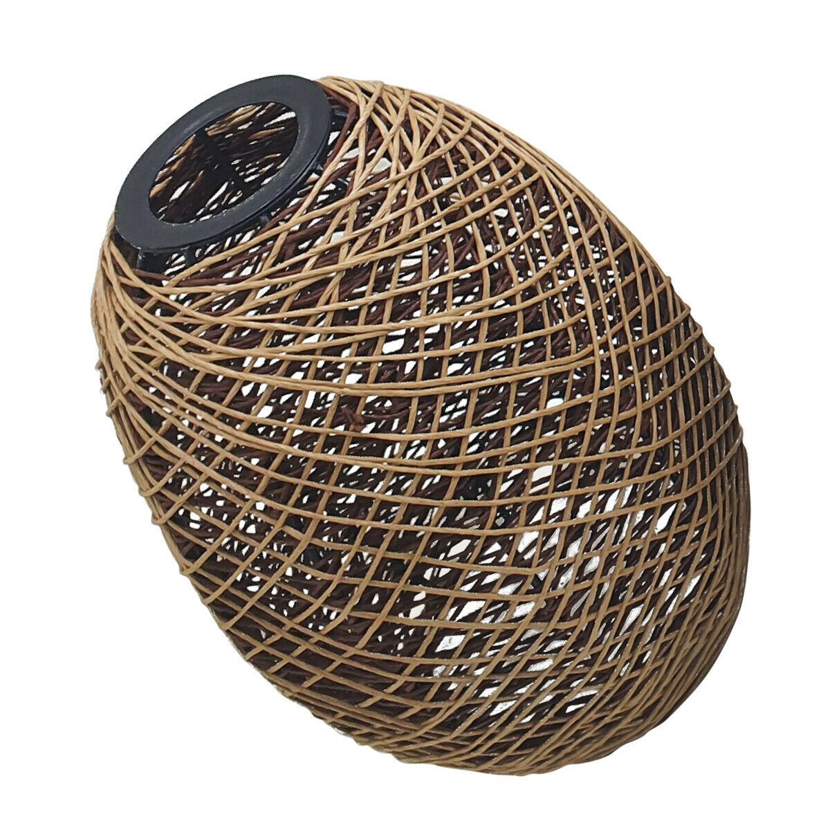 Easy Fit Lampshade in woven rattan design, brown color, perfect for ceiling lighting.