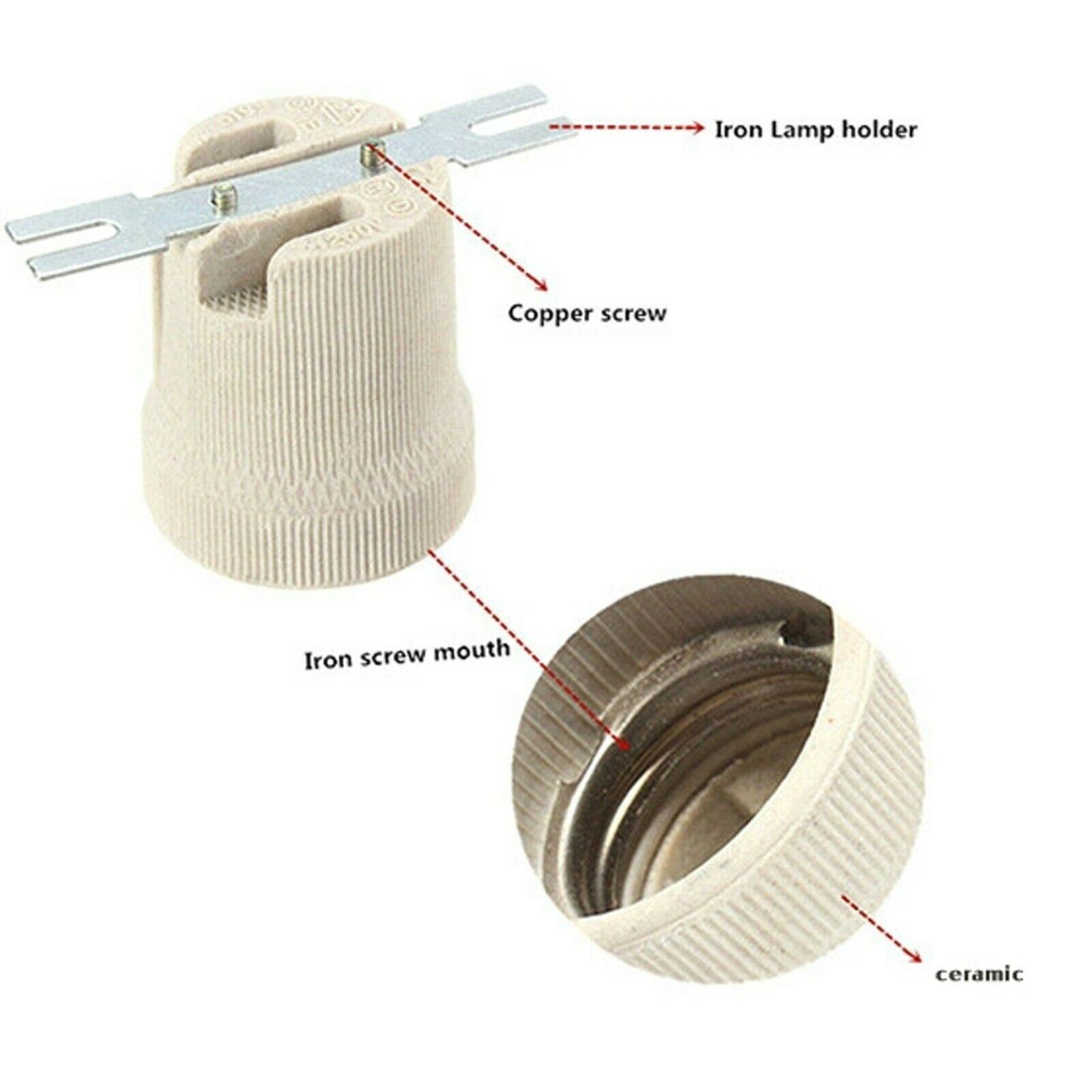 ES E27 Edison Screw Heat Bulb with high-temperature ceramic socket, ideal for various applications including reptile habitats and industrial use.