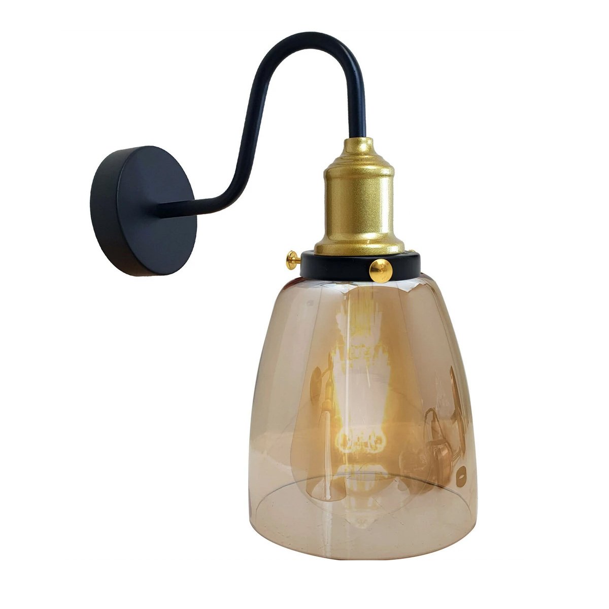 Modern glass lampshade wall light showcasing elegant design and durable materials.