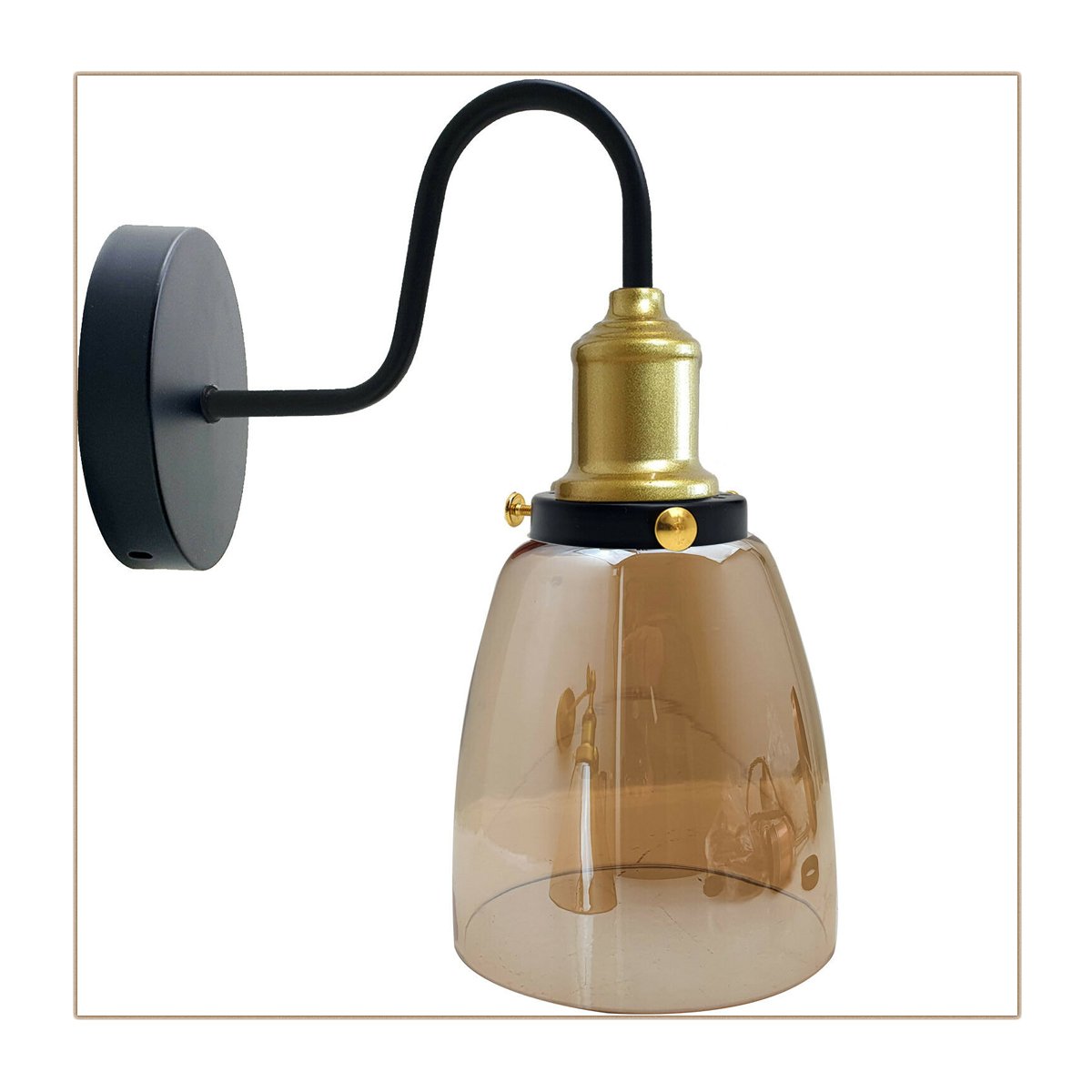 Modern glass lampshade wall light showcasing elegant design and durable materials.
