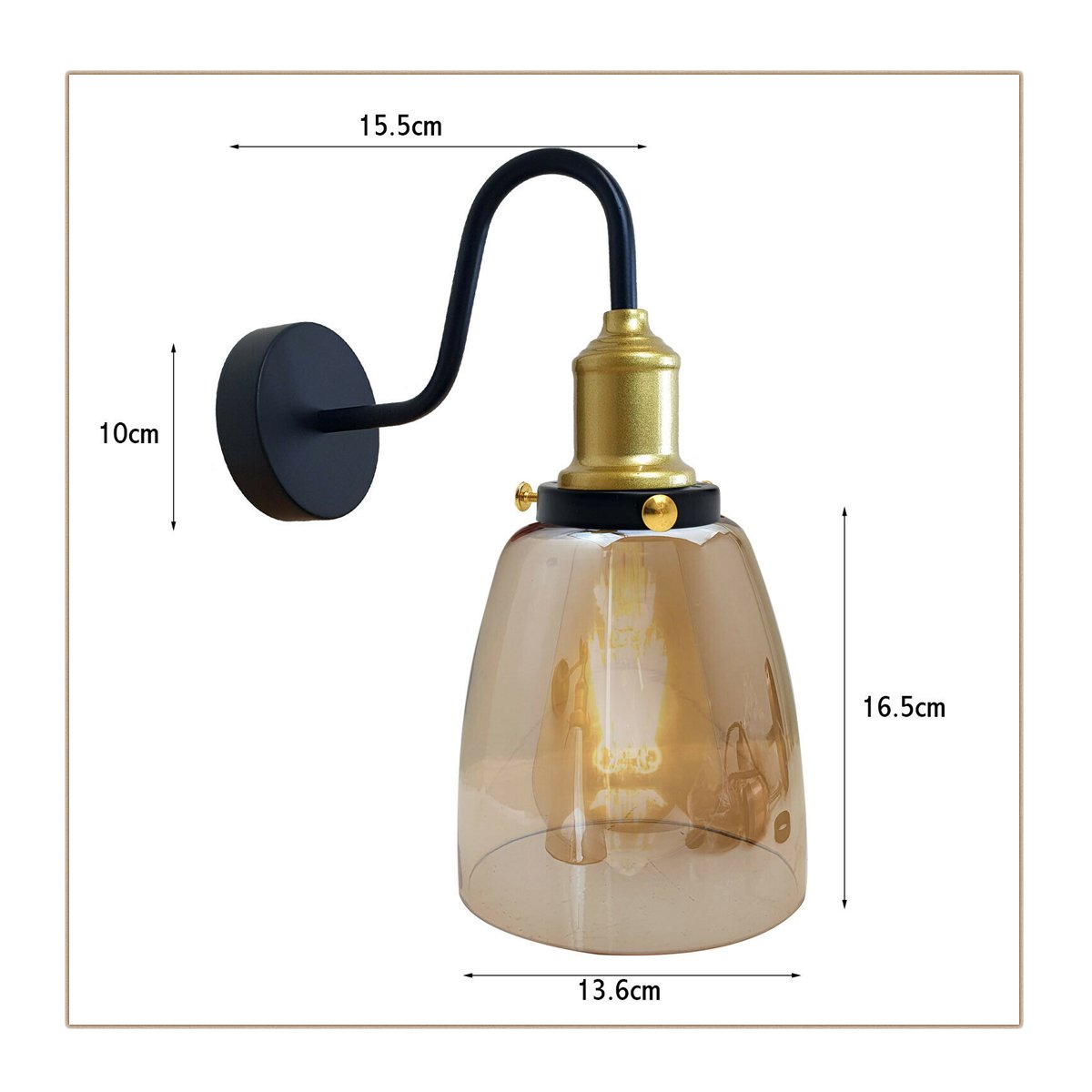 Modern glass lampshade wall light showcasing elegant design and durable materials.