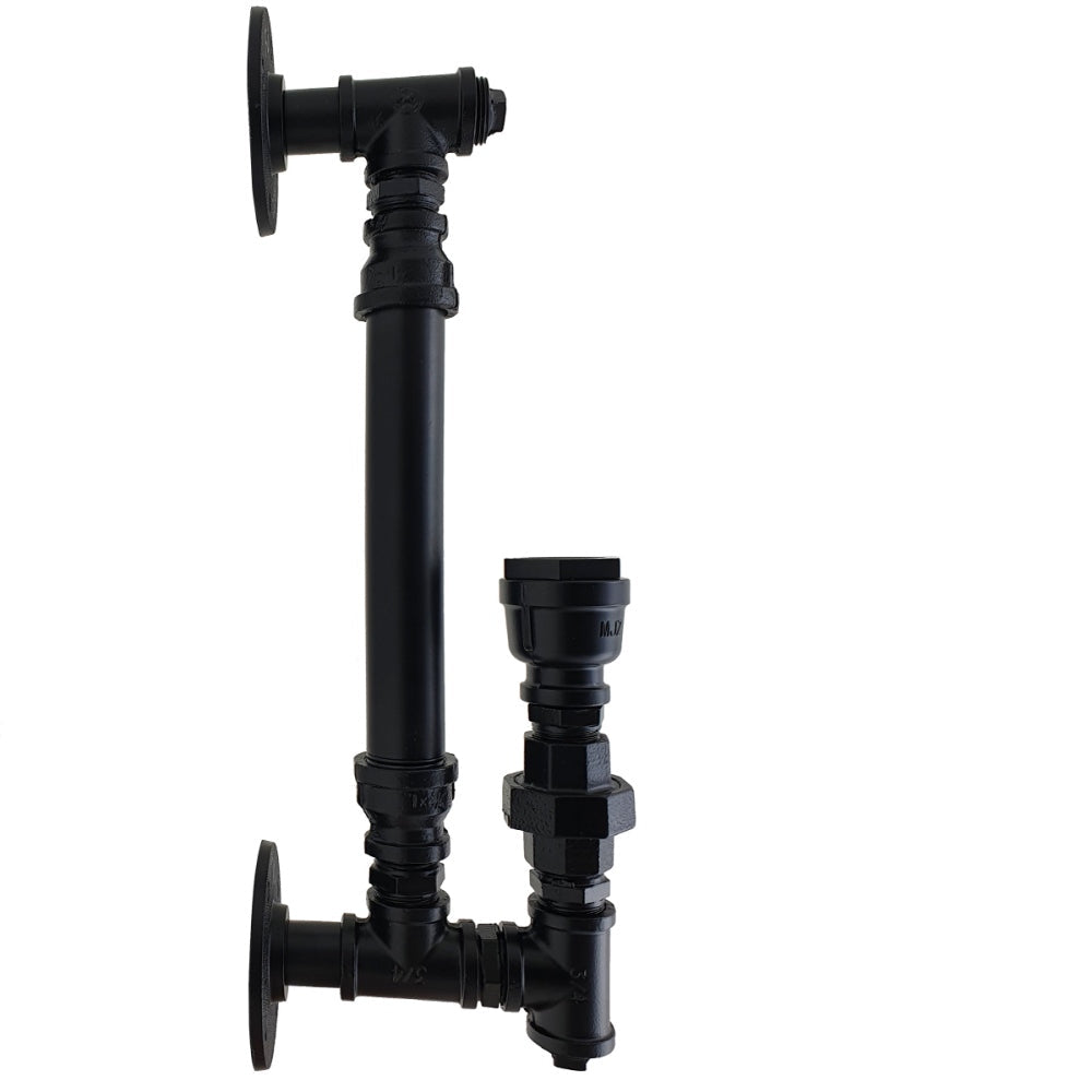 Industrial Black Wall Sconce pipe light featuring a vintage design with a black steel finish, ideal for retro decor.