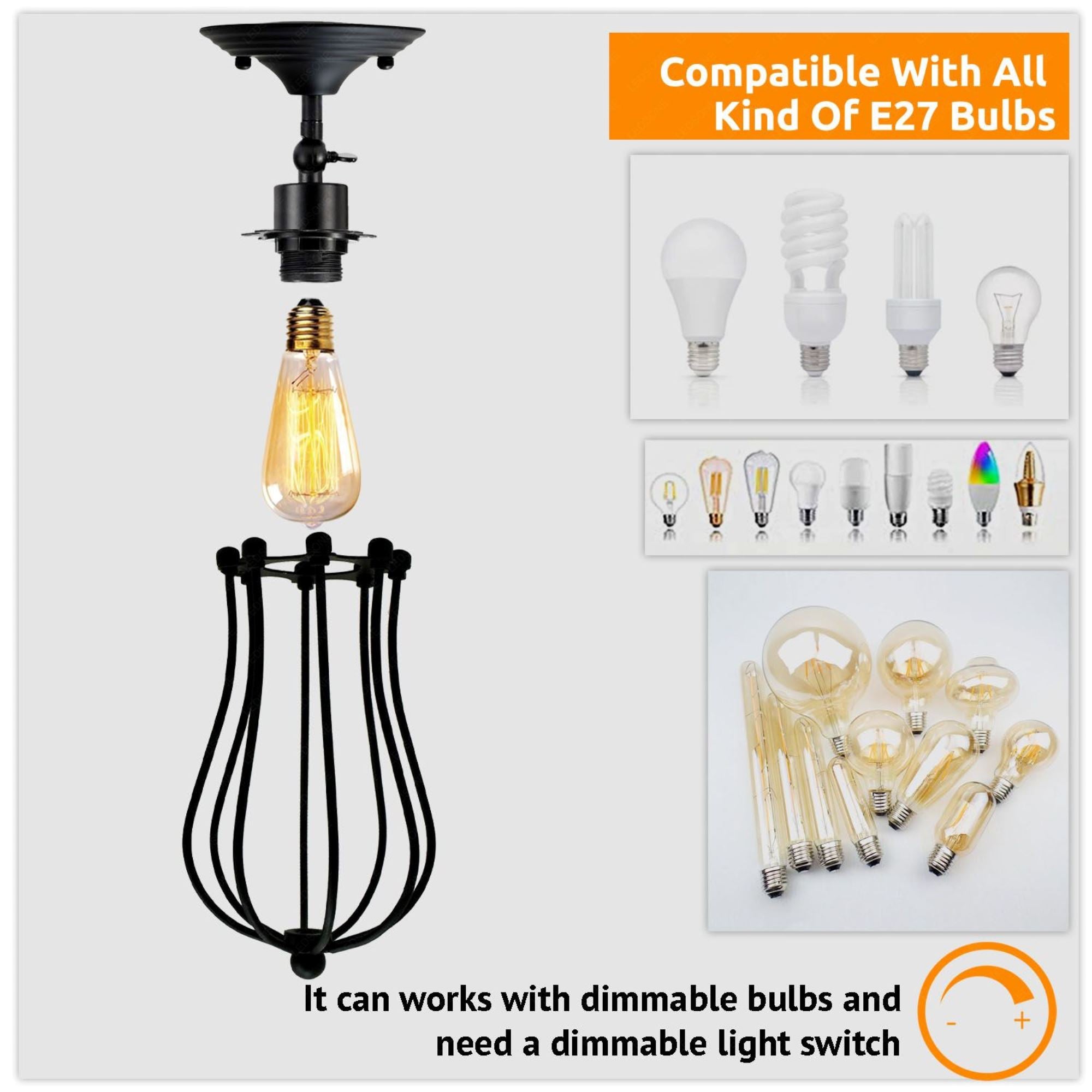 Industrial brushed silver balloon cage wall sconce lamp with a modern design, showcasing its elegant brushed finish and open cage structure.