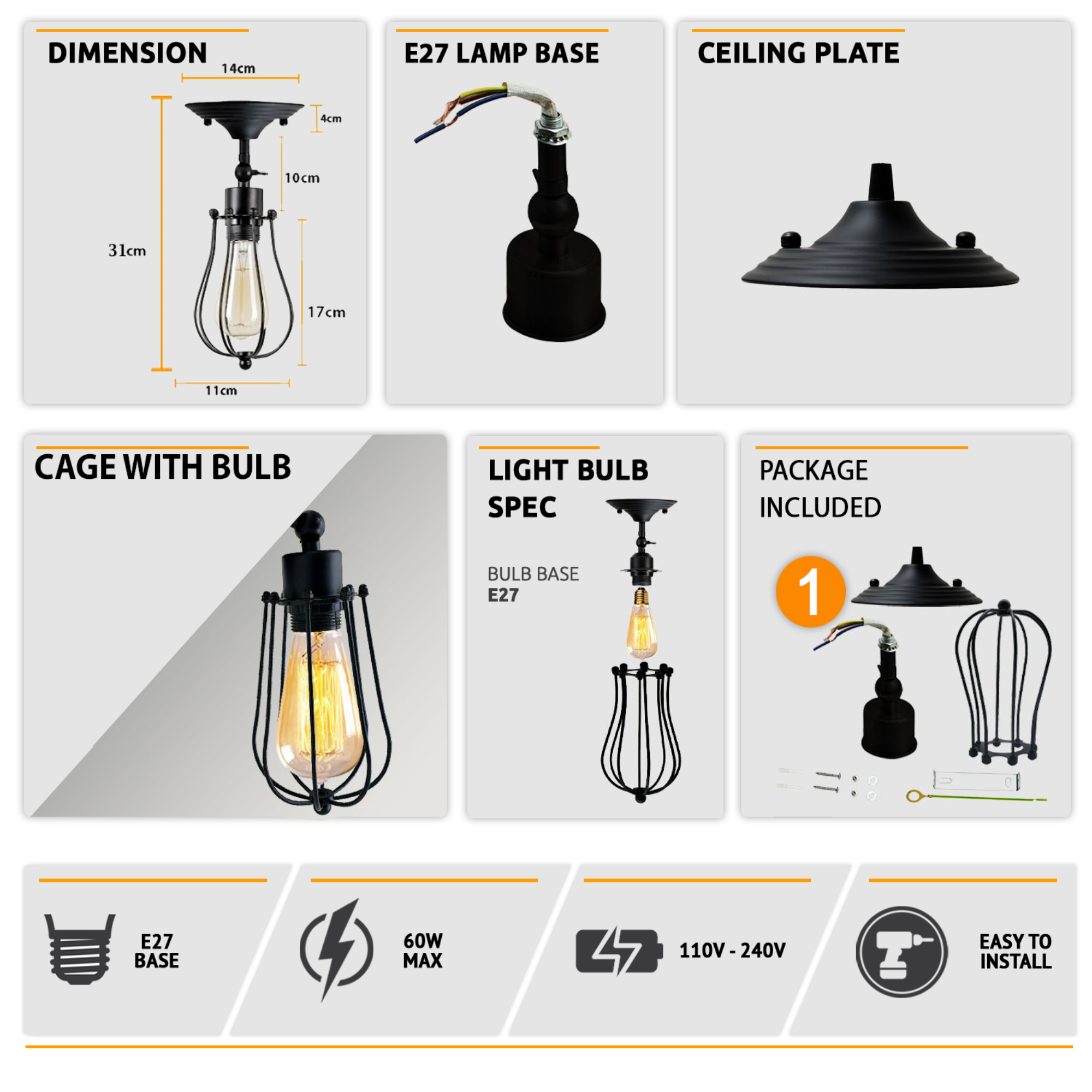 Industrial brushed silver balloon cage wall sconce lamp with a modern design, showcasing its elegant brushed finish and open cage structure.