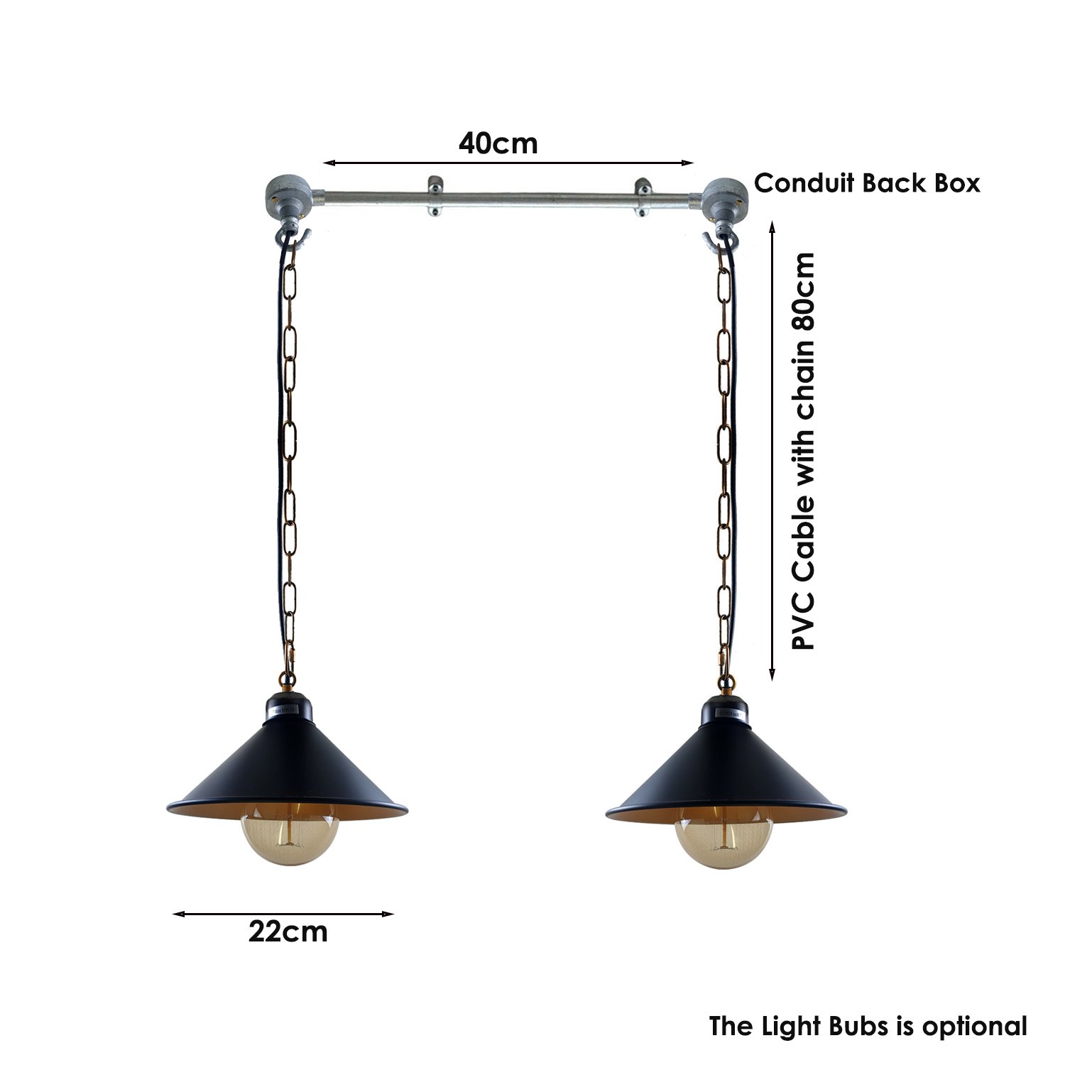 Industrial ceiling lights featuring a retro metal pipe design, ideal for loft-style interiors, with a sleek black finish and brushed silver accents.