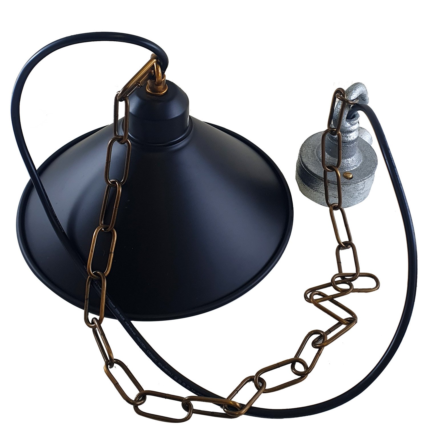 Industrial ceiling lights featuring a retro metal pipe design, ideal for loft-style interiors, with a sleek black finish and brushed silver accents.