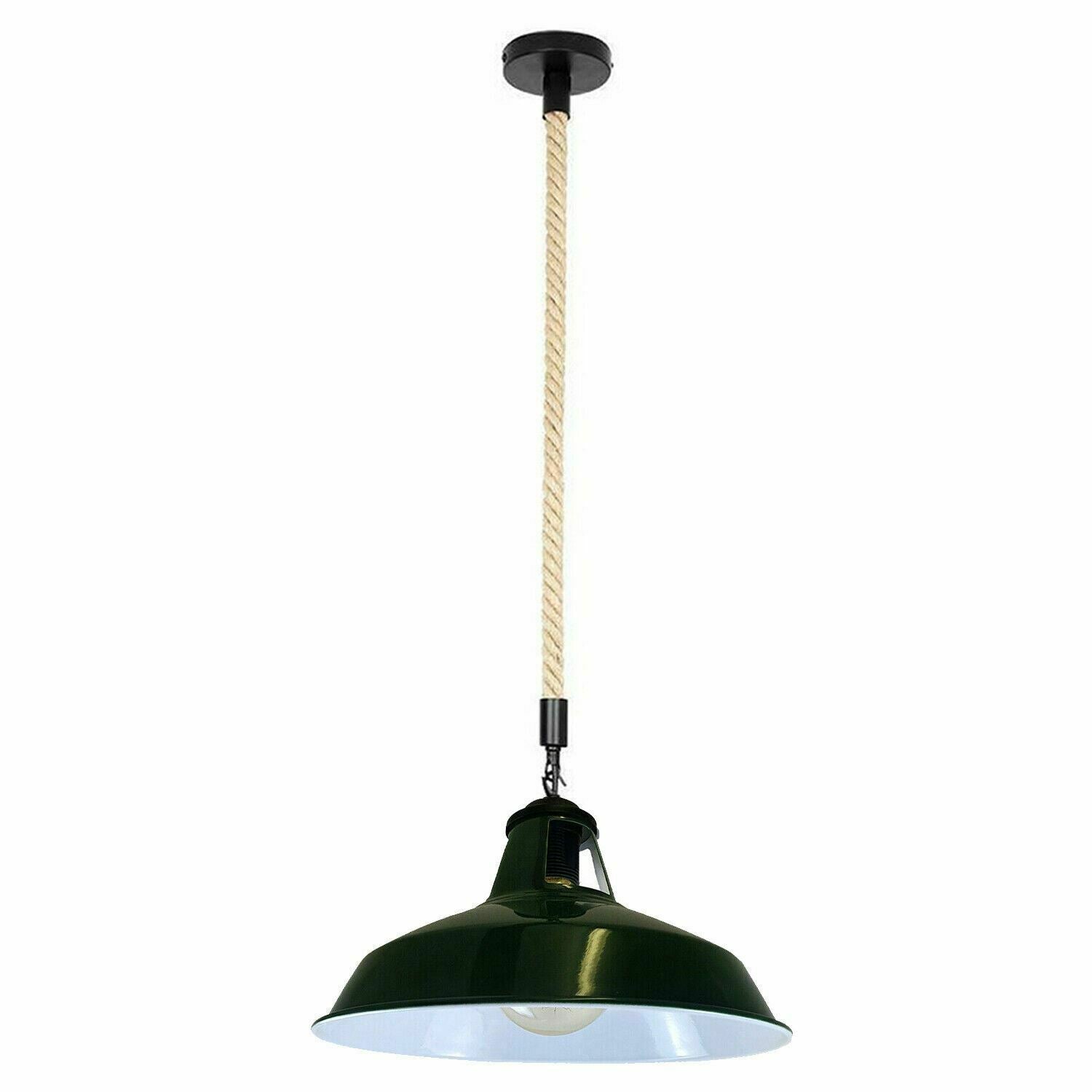 Industrial Hemp Rope Barn Hanging Pendant Light with metal and hemp rope design, showcasing a rustic and stylish look.