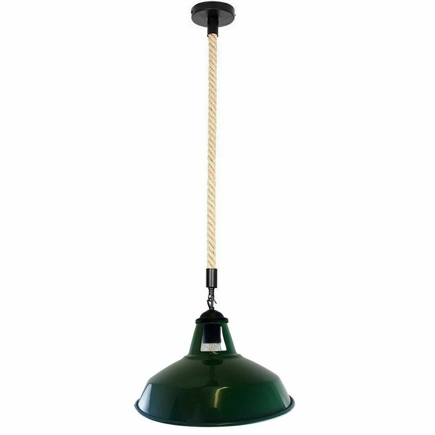 Industrial Hemp Rope Barn Hanging Pendant Light with metal and hemp rope design, showcasing a rustic and stylish look.