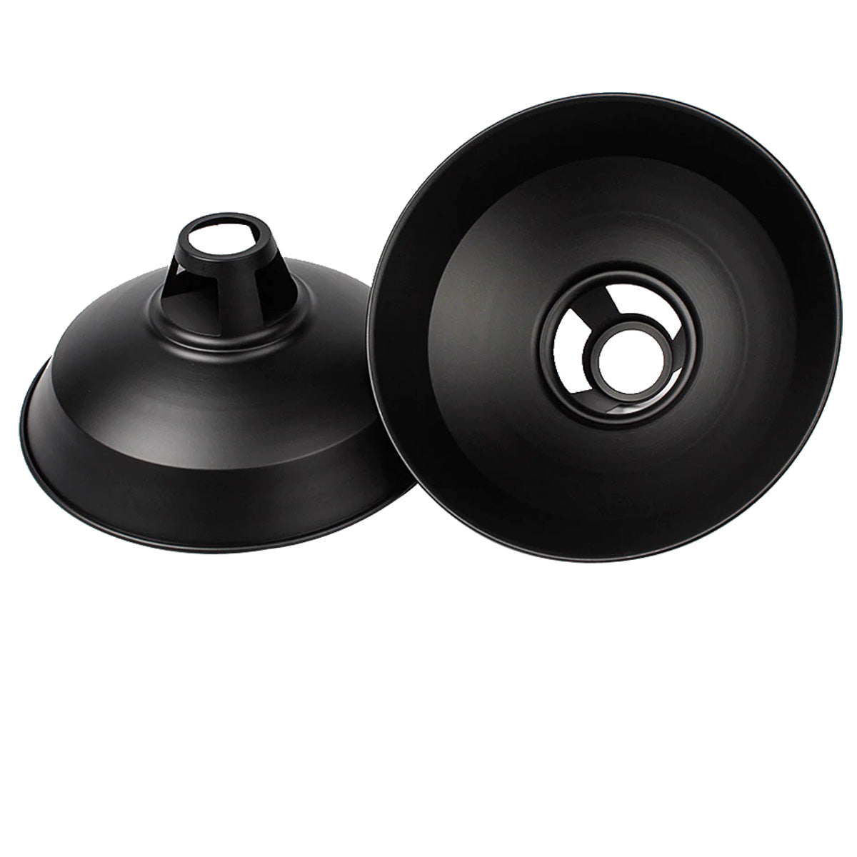 Industrial Metal Barn Slotted Lamp Shade in various colors, showcasing its unique design and sturdy metal construction.