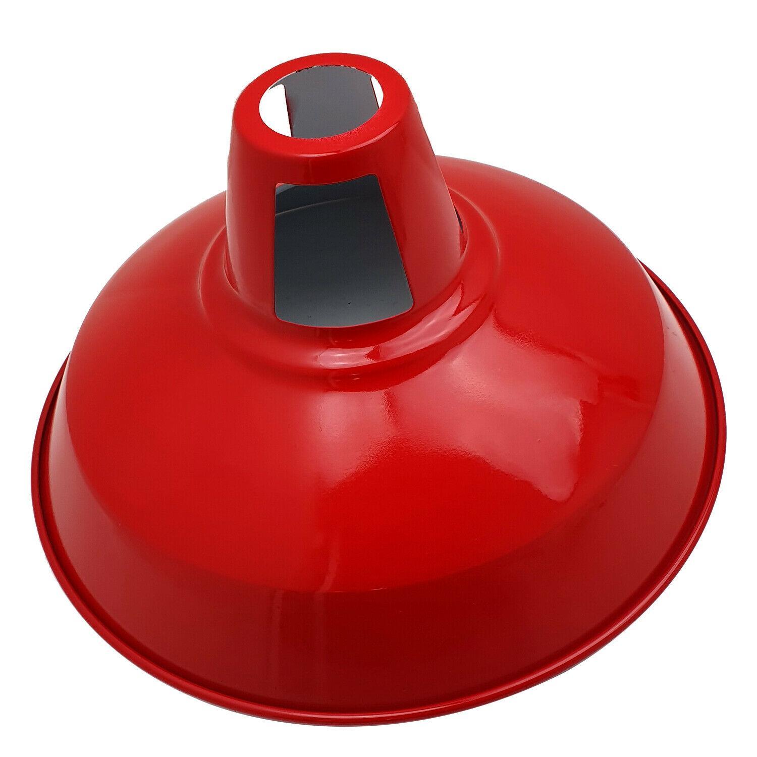 Industrial Metal Barn Slotted Lamp Shade in various colors, showcasing its unique design and sturdy metal construction.