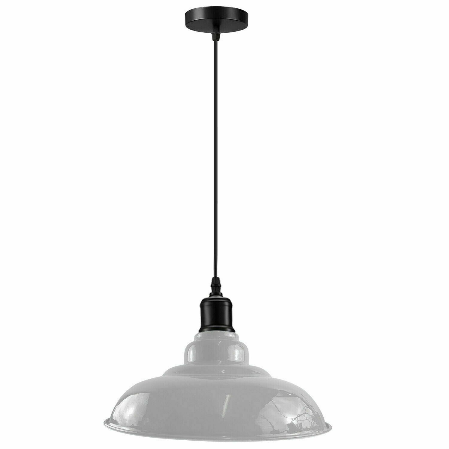 Industrial Metal Curvy Hanging Pendant Light in various colors with a sleek dome design, perfect for modern interiors.