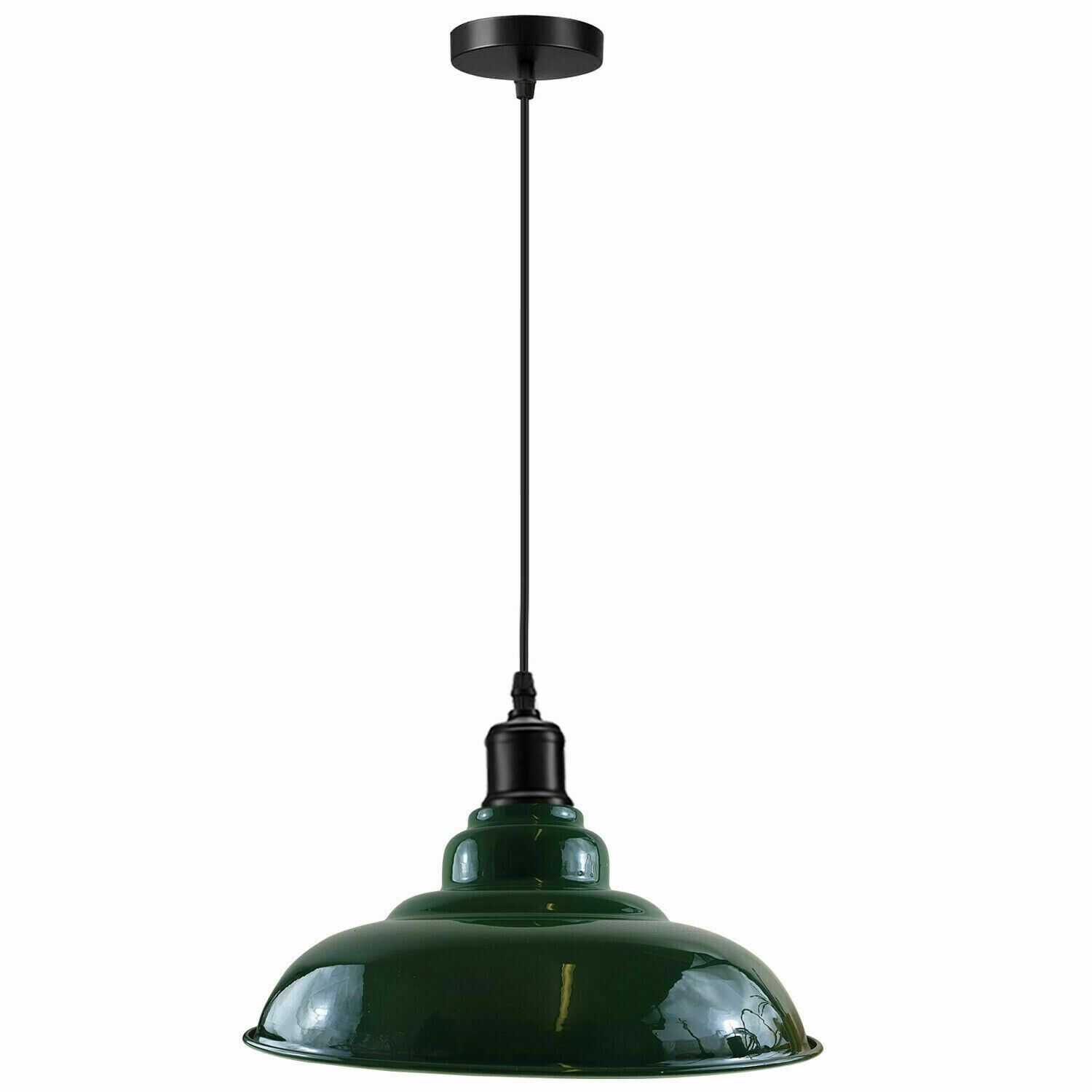 Industrial Metal Curvy Hanging Pendant Light in various colors with a sleek dome design, perfect for modern interiors.