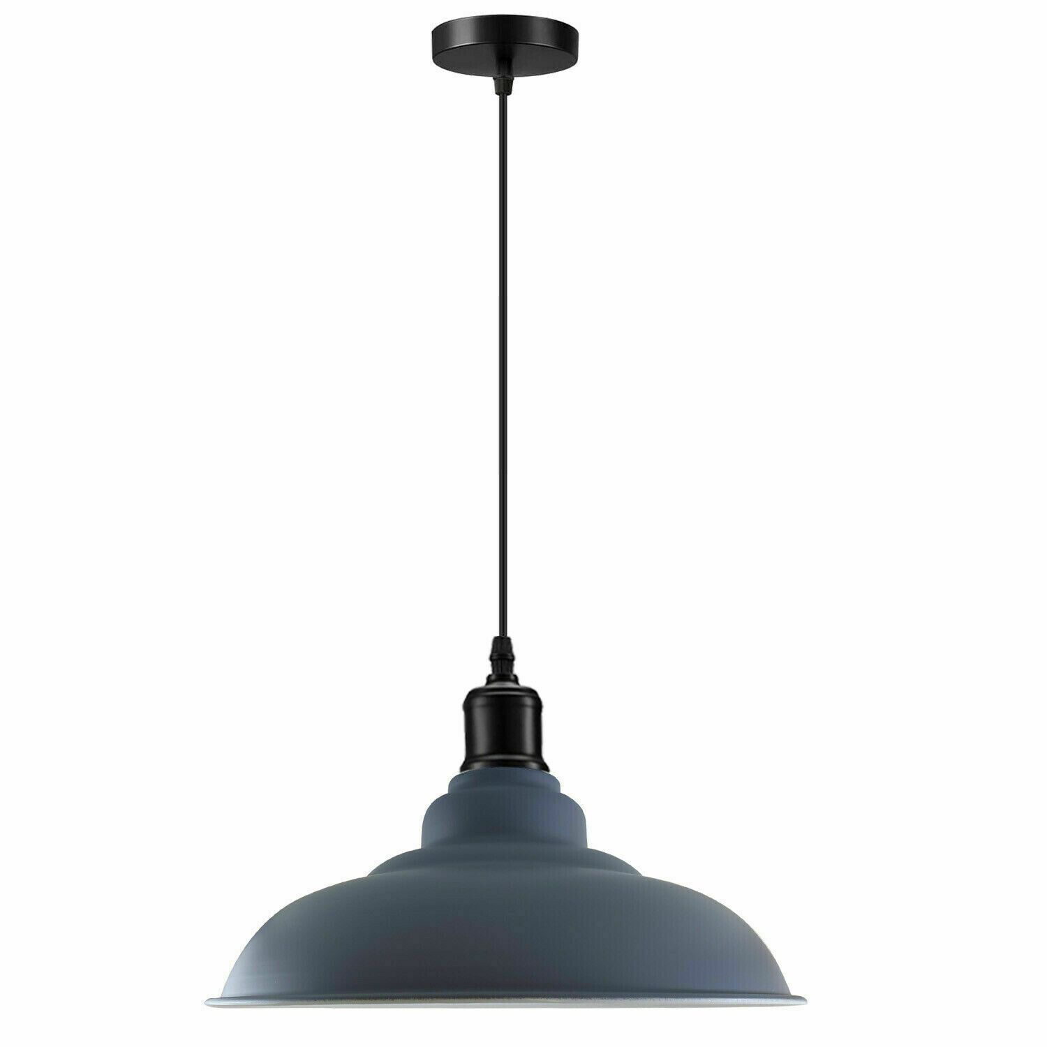 Industrial Metal Curvy Hanging Pendant Light in various colors with a sleek dome design, perfect for modern interiors.