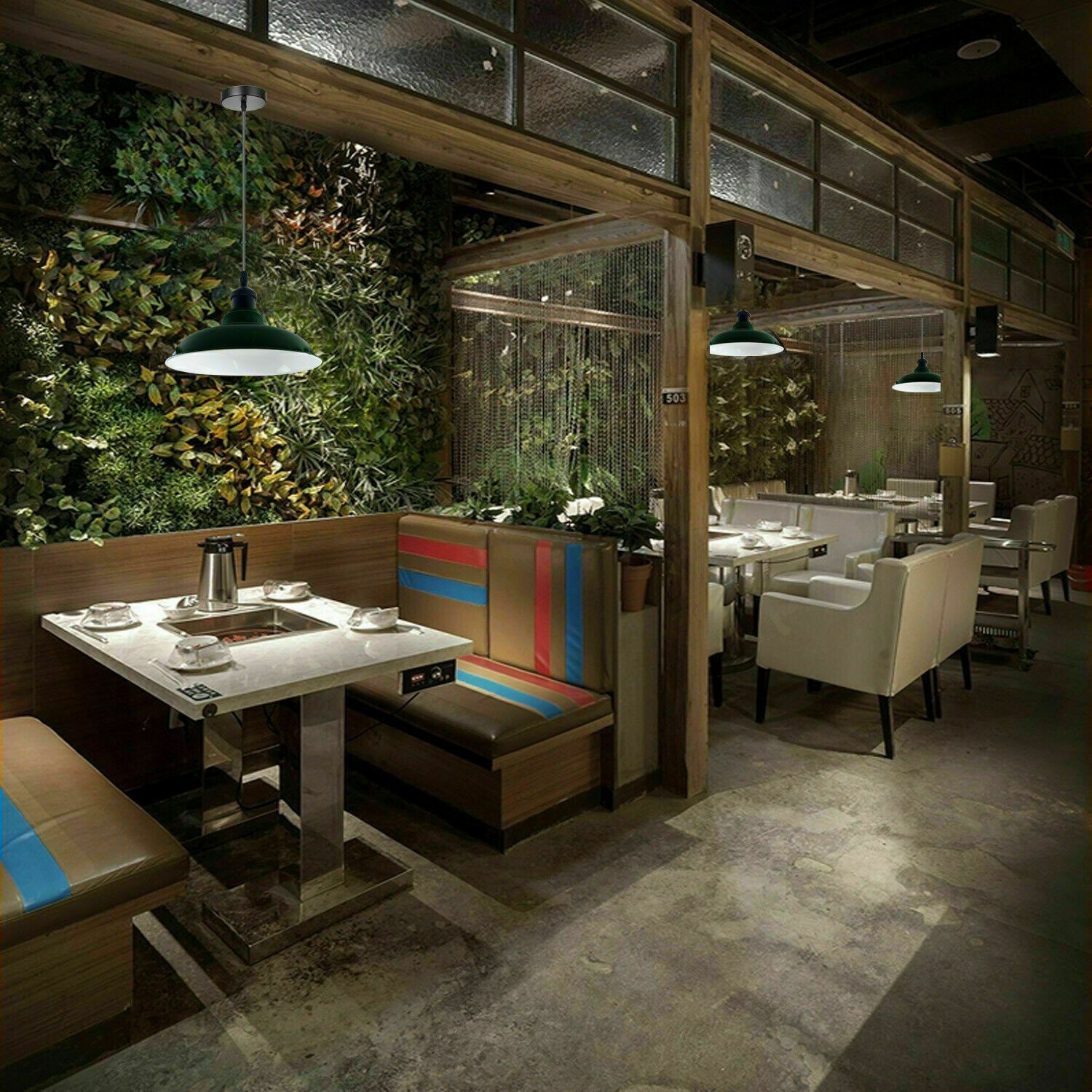 Industrial Metal Curvy Hanging Pendant Light in various colors with a sleek dome design, perfect for modern interiors.