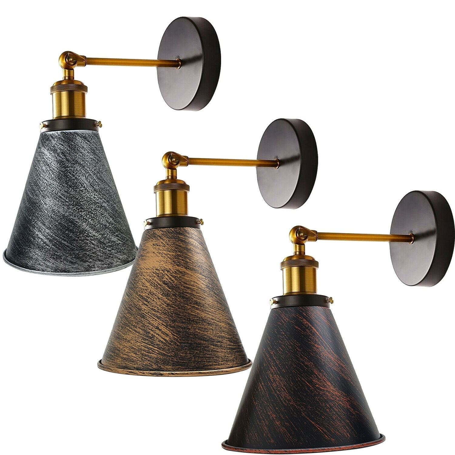 Industrial Metal Mounted Wall Lighting in Rustic Red, showcasing its elegant design and metal construction.
