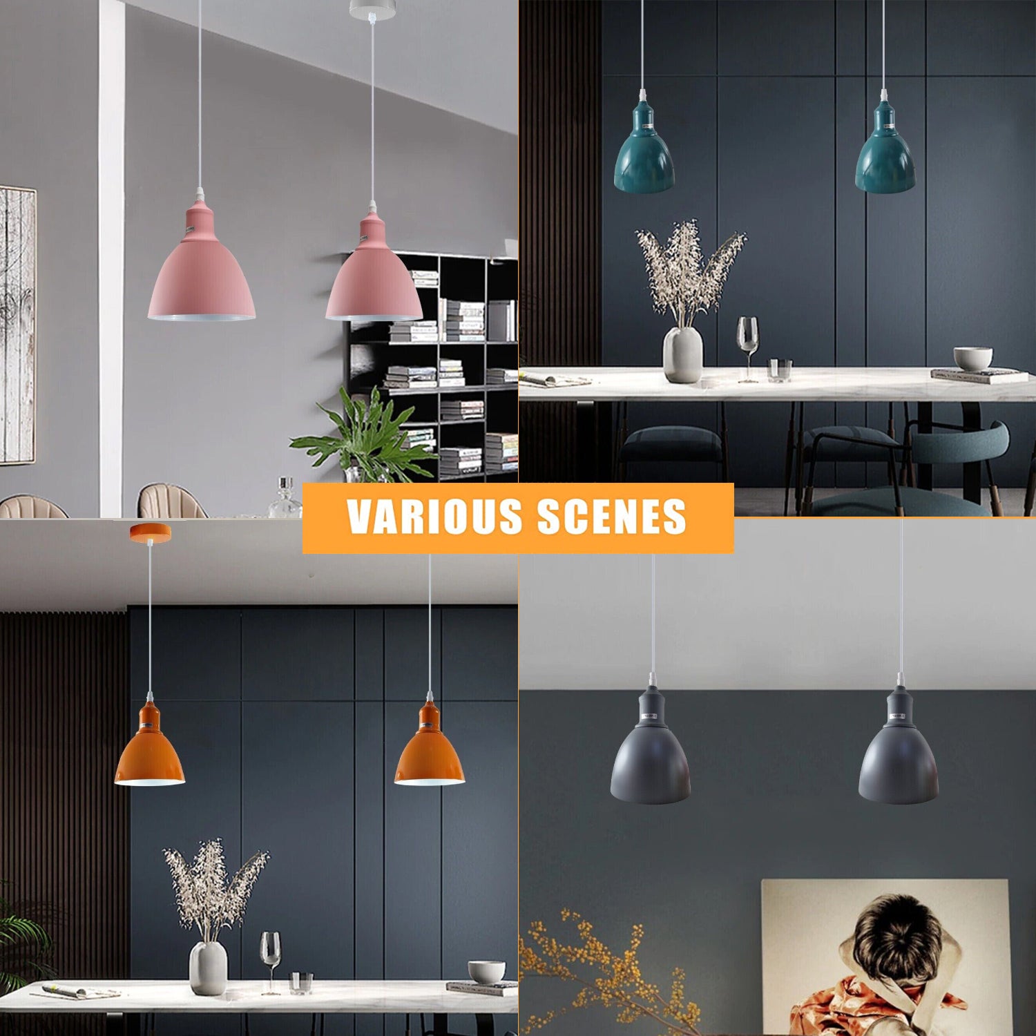 Industrial Pendant Lighting ~4033 featuring a vintage design with a metal shade and adjustable cable, perfect for home decor.