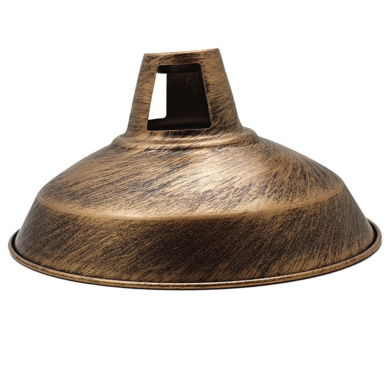 Industrial Retro Metal Ceiling Pendant Lamp Shades in various colors including Black, Copper, and Silver, showcasing a modern design.