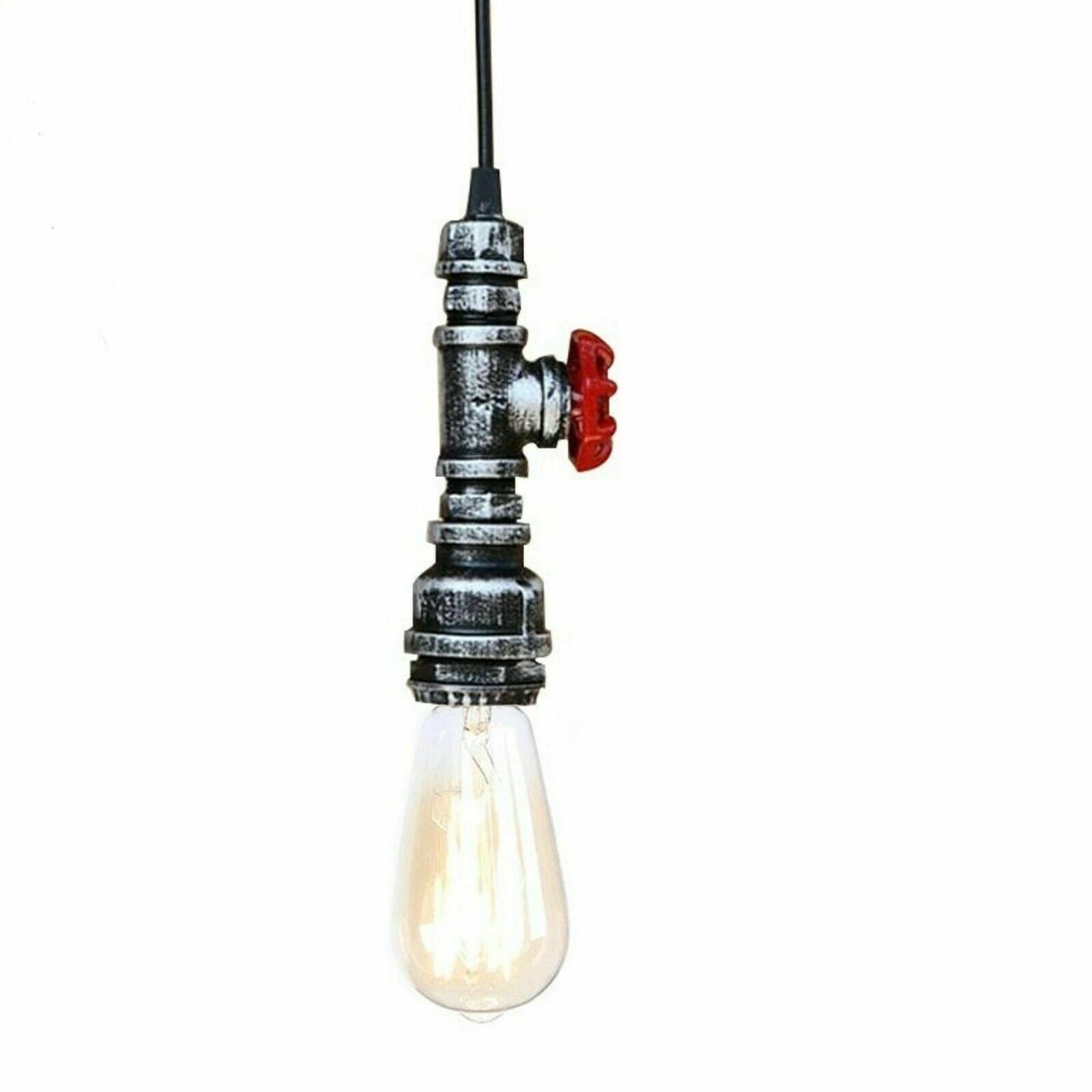 Industrial Steampunk Water Pipe Pendant Light in red copper and brass, showcasing its vintage design and iron metal construction.