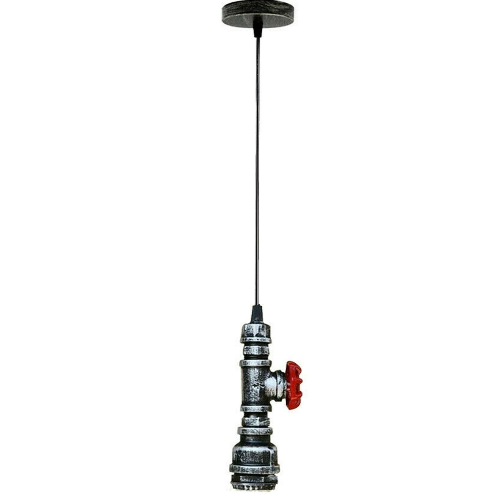 Industrial Steampunk Water Pipe Pendant Light in red copper and brass, showcasing its vintage design and iron metal construction.