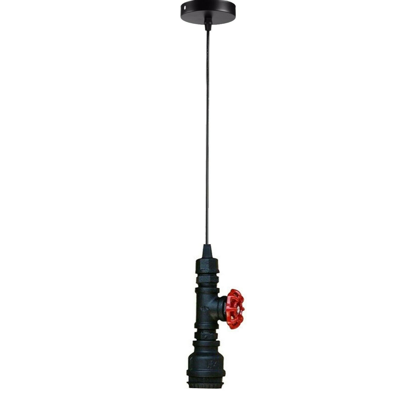 Industrial Steampunk Water Pipe Pendant Light in red copper and brass, showcasing its vintage design and iron metal construction.