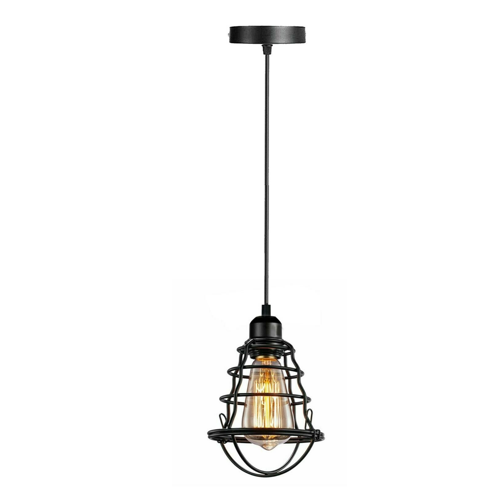 Industrial style Metal Bird cage Ceiling Pendant Light with a rustic design, featuring an iron cage and E27 holder, perfect for modern interiors.
