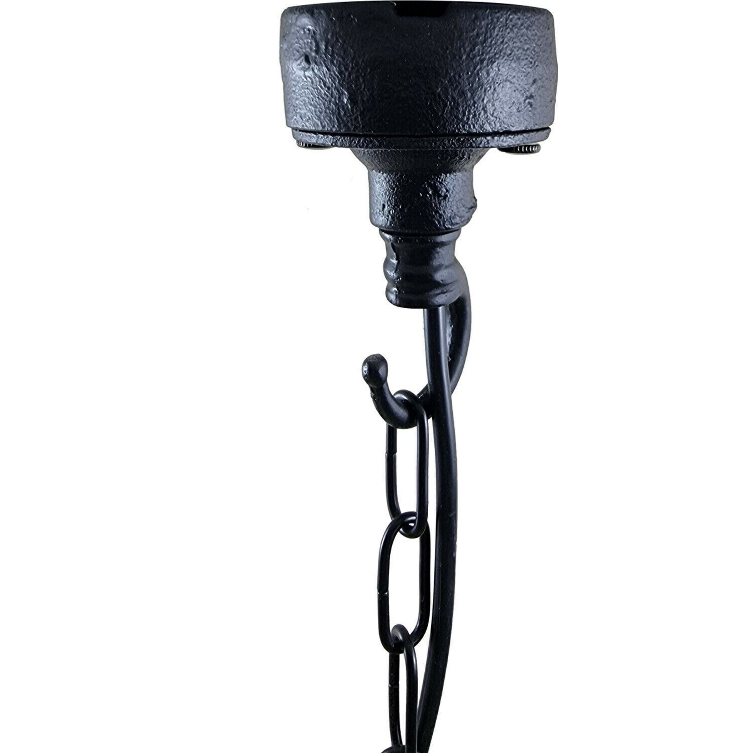 Industrial Vintage Ceiling Light in rustic red metal with a stylish pendant design, featuring a chain for hanging.