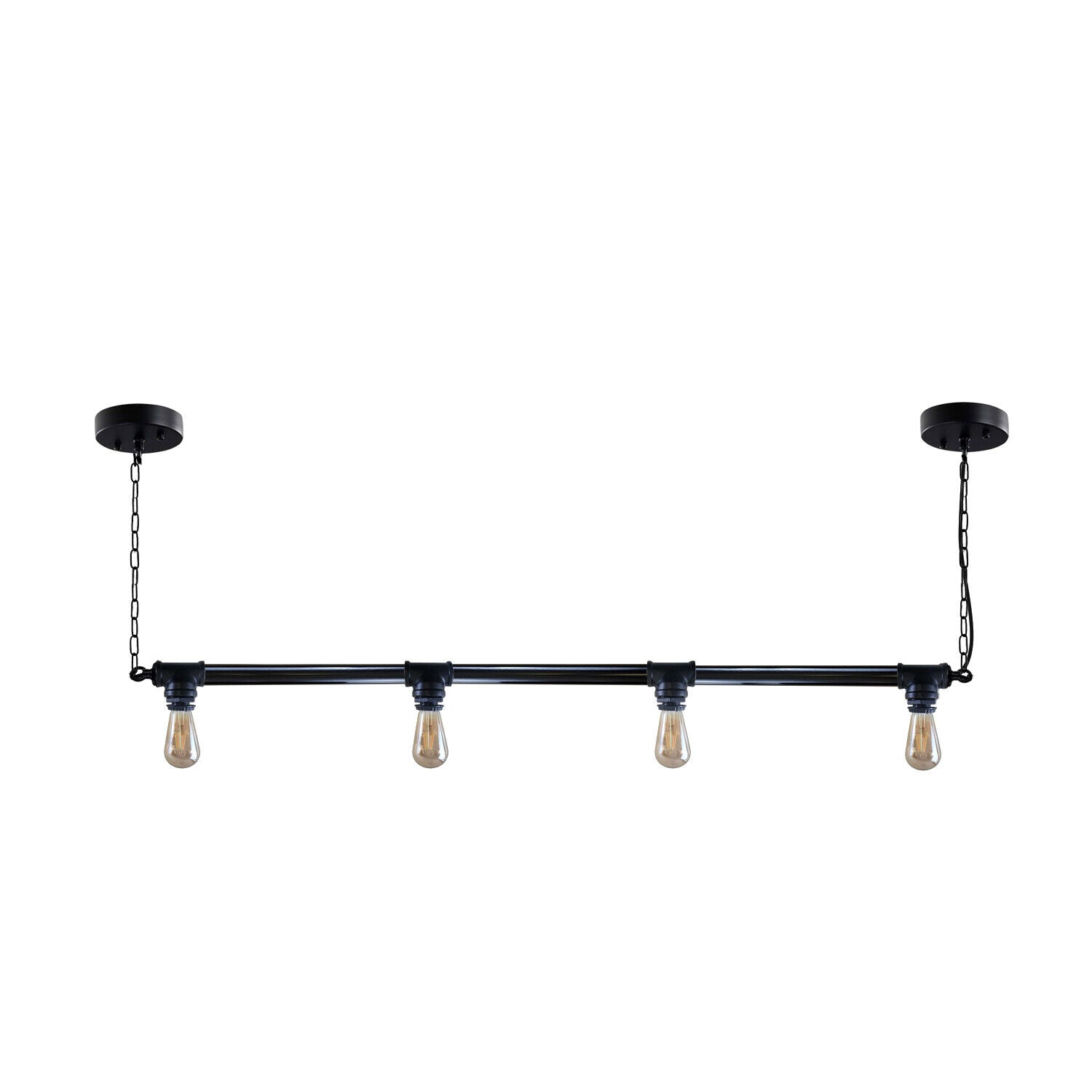 Industrial Vintage Downlight Hanging Ceiling Pendant with black pipe design, showcasing its elegant and durable construction.