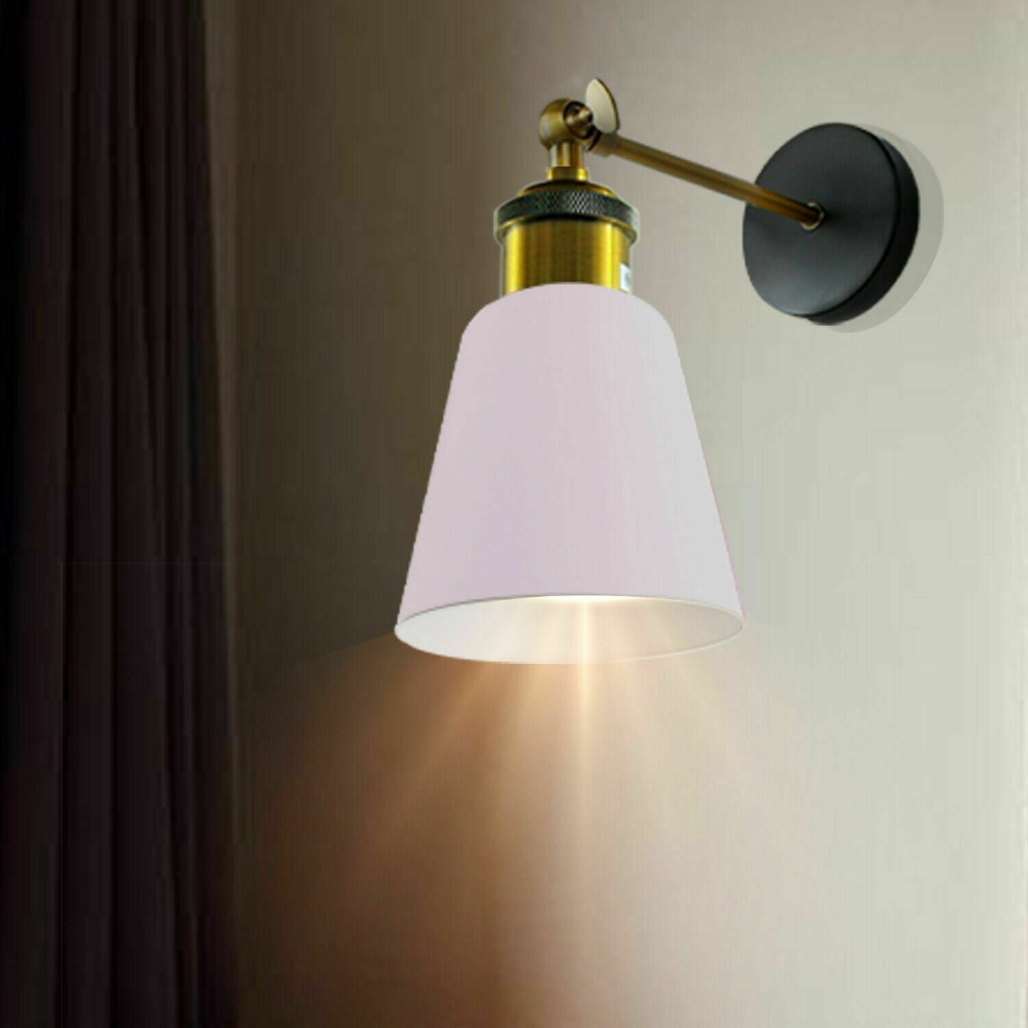 Industrial Vintage Modern Single White Wall Sconce Lamp showcasing its unique vintage design and white metal finish.