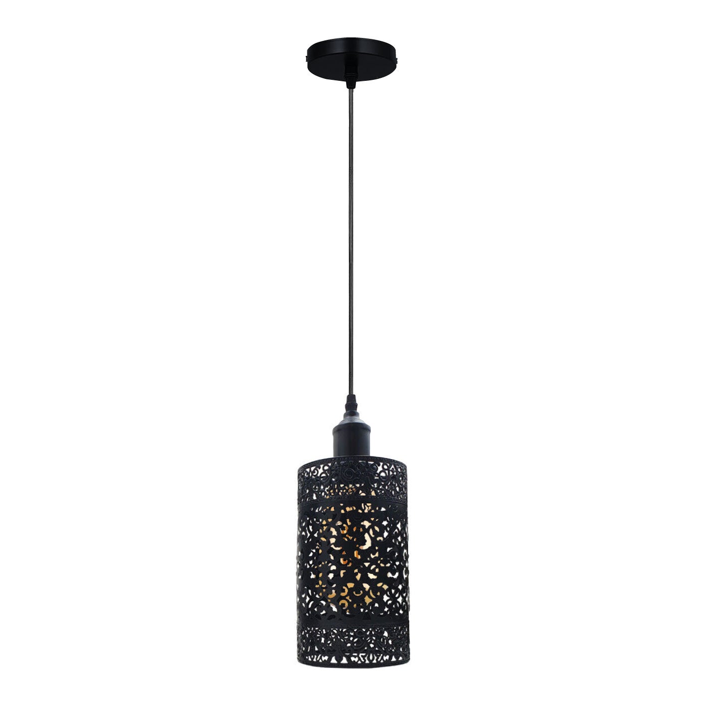 Industrial Vintage Ratio Adjustable Pendant Lighting with metal shade and adjustable cable, perfect for indoor use.