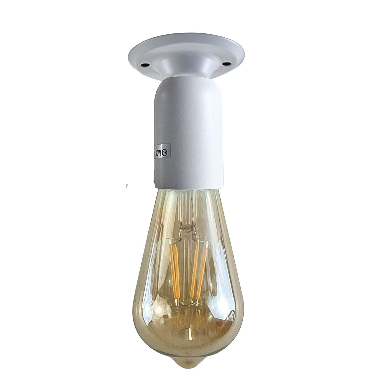 Industrial Vintage Retro Ceiling Light in White, featuring an E27 base and a stylish metal design, perfect for various indoor spaces.