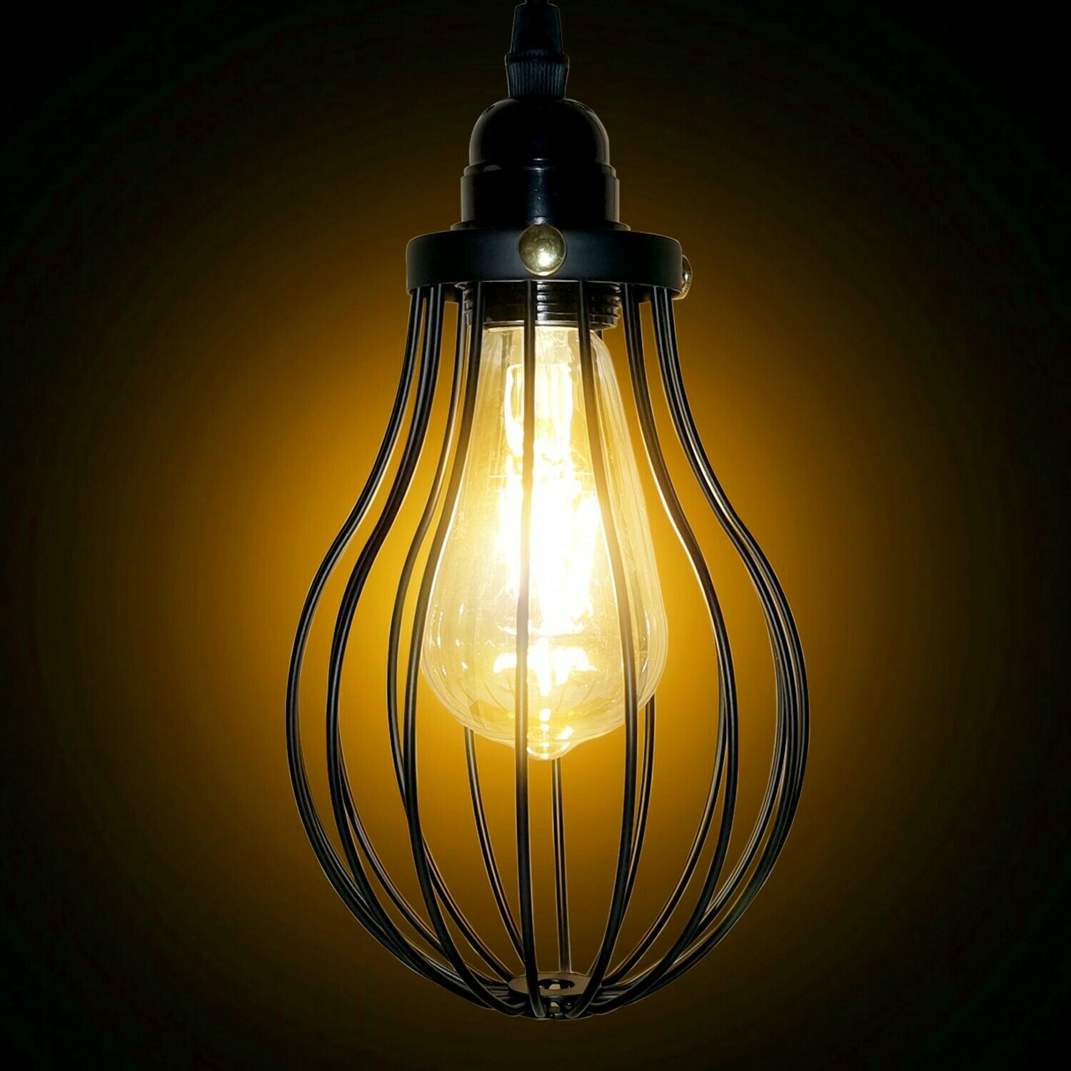 Industrial Vintage Retro Pipe Sconces Wall Light with black cage design, showcasing its stylish and functional features.