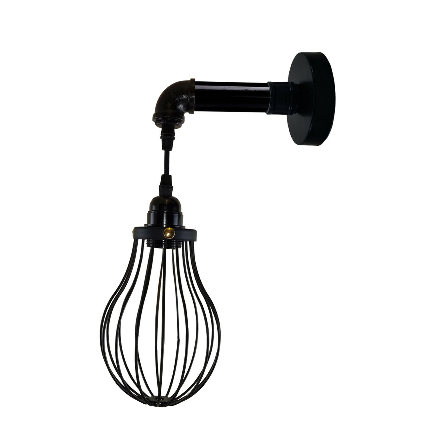 Industrial Vintage Retro Pipe Sconces Wall Light with black cage design, showcasing its stylish and functional features.