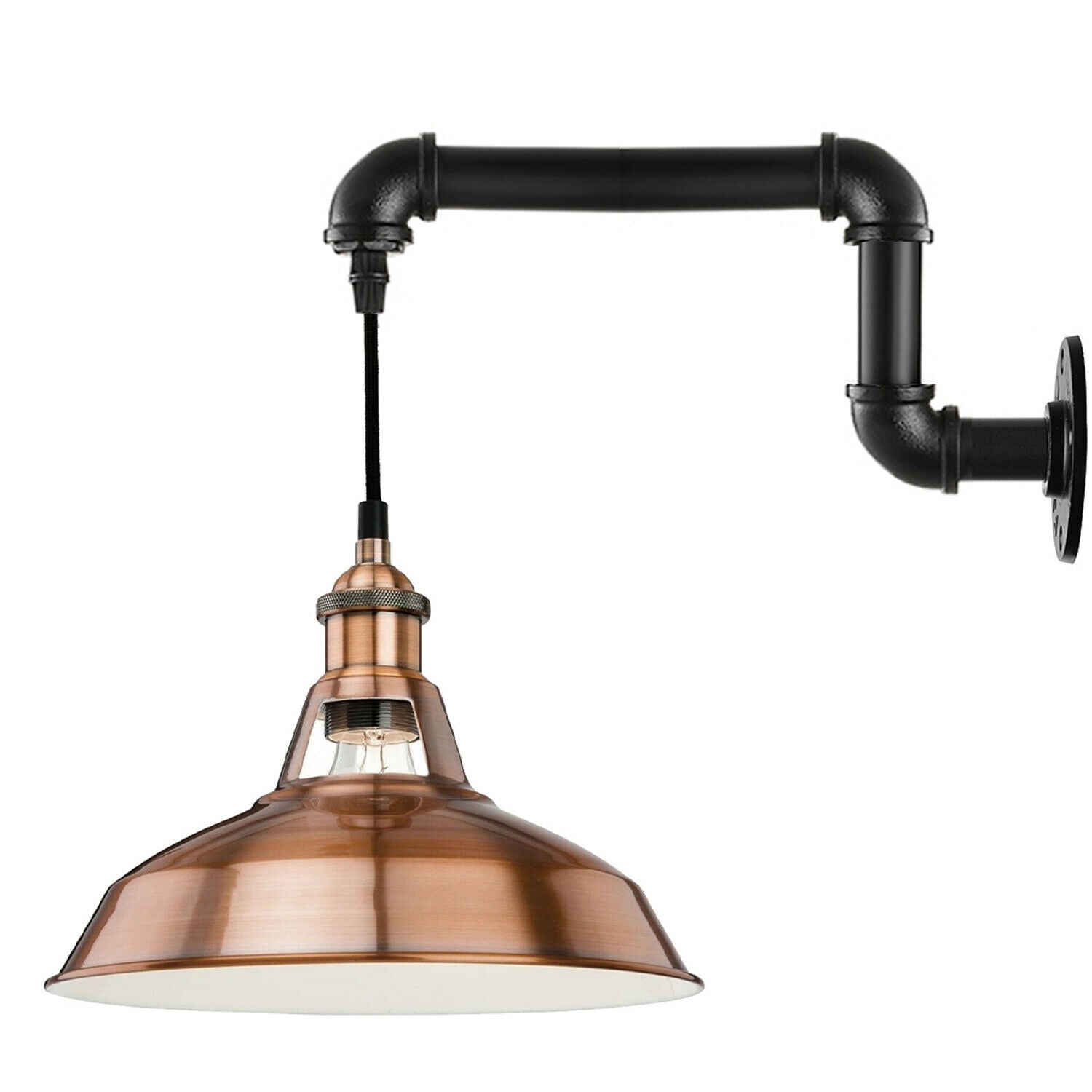 Industrial Vintage Retro Rustic Sconce Wall Light with copper shade, showcasing its elegant design and metal construction.