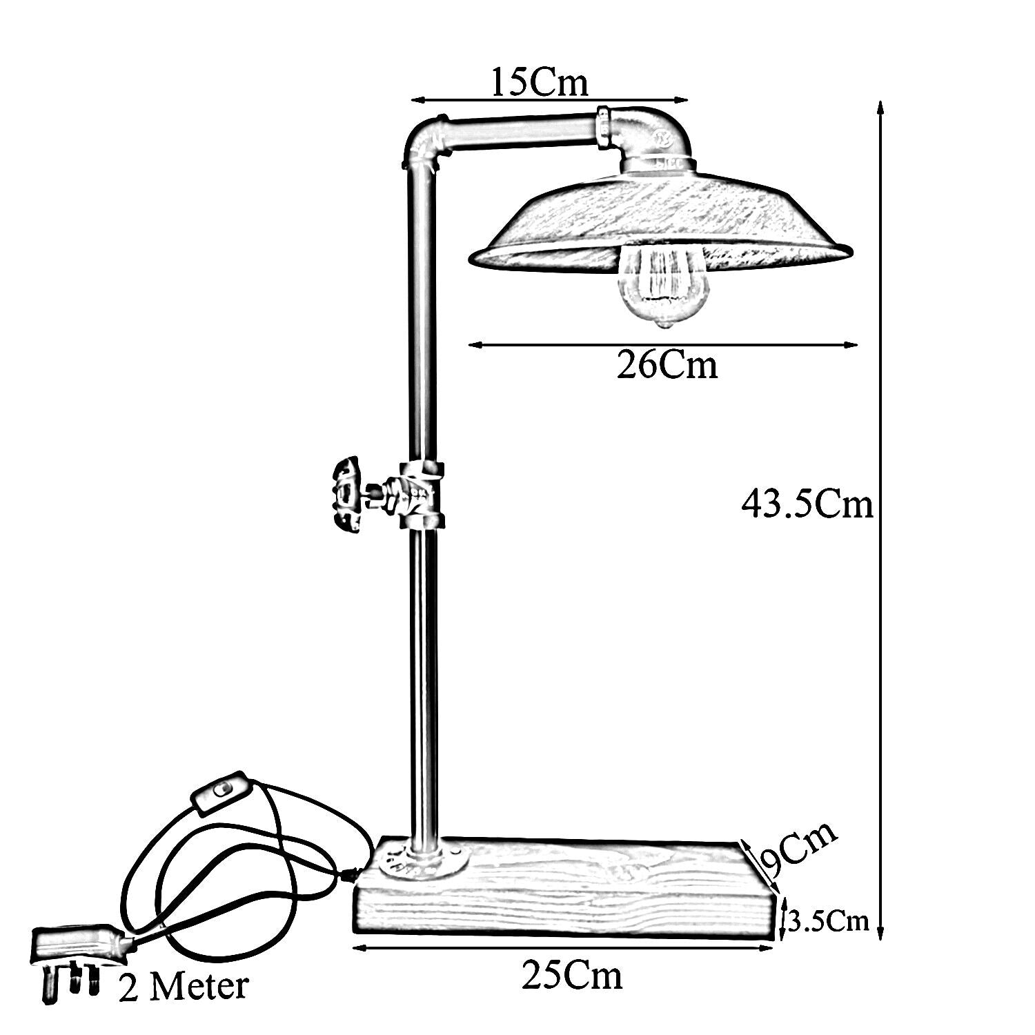 Industrial Vintage Retro Steampunk Water Pipe Style Bedside Table with black metal design, showcasing its unique craftsmanship and vintage appeal.