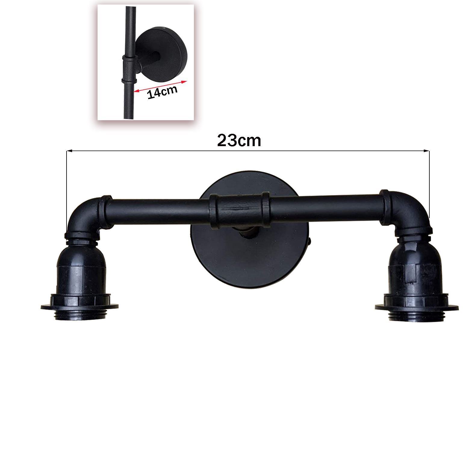 Industrial Wall Pipe Lamp featuring a vintage design with metal construction, ideal for indoor lighting.