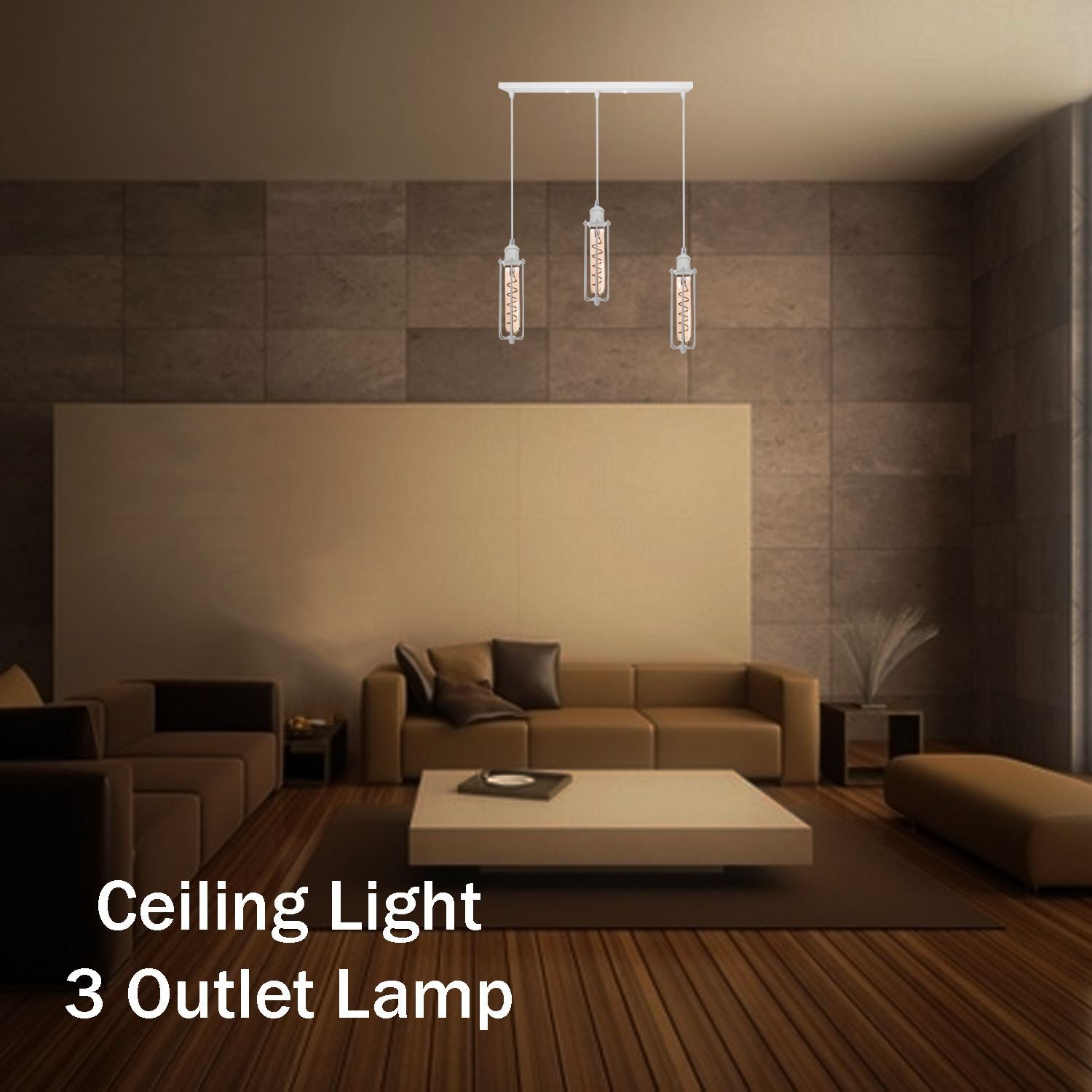 Industrial White Wire Cage Shade 3 Head Pendant Light showcasing its elegant design and three light holders.