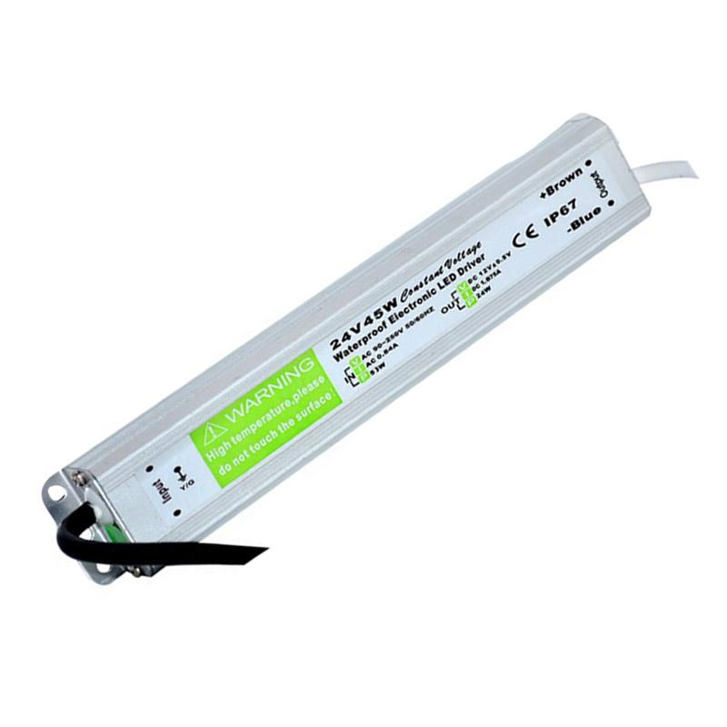IP67 DC 24V 45W LED Driver Power Supply Transformer with waterproof design for outdoor use.
