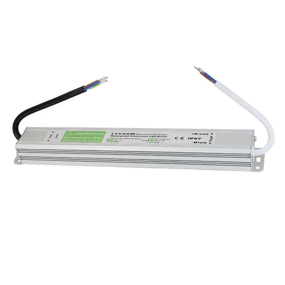 IP67 DC 24V 50W LED Driver Power Supply Transformer with waterproof design for outdoor use, featuring multiple protection functions.