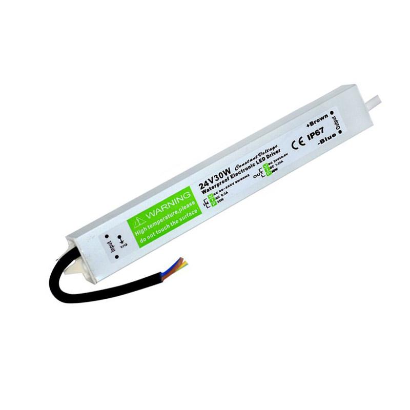 IP67 DC24V 30W LED Driver Power Supply Transformer designed for outdoor use with waterproof features and safety protections.